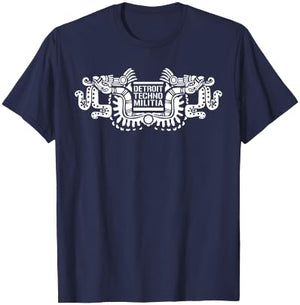 Detroit Techno Militia: Aztec Design T-Shirt - T-Shirt | Navy