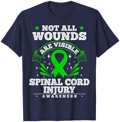 Gift Spinal Cord Injury Patients - SCI Awareness Ribbon T-Shirt - T-Shirt | Navy