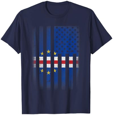 Cape Verdean American Flag Cabo Verde Usa America T-Shirt - T-Shirt | Navy