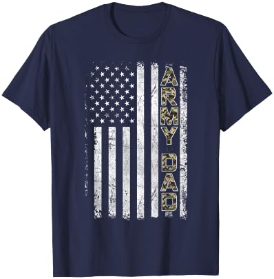 Proud Army Dad T Shirt United States USA Flag Father Gift T-Shirt - T-Shirt | Navy