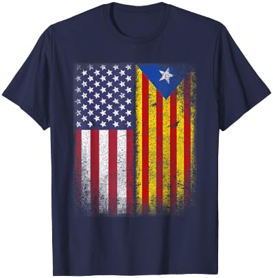 Catalan American Flag Catalunya Usa Catalonia T-Shirt - T-Shirt | Navy