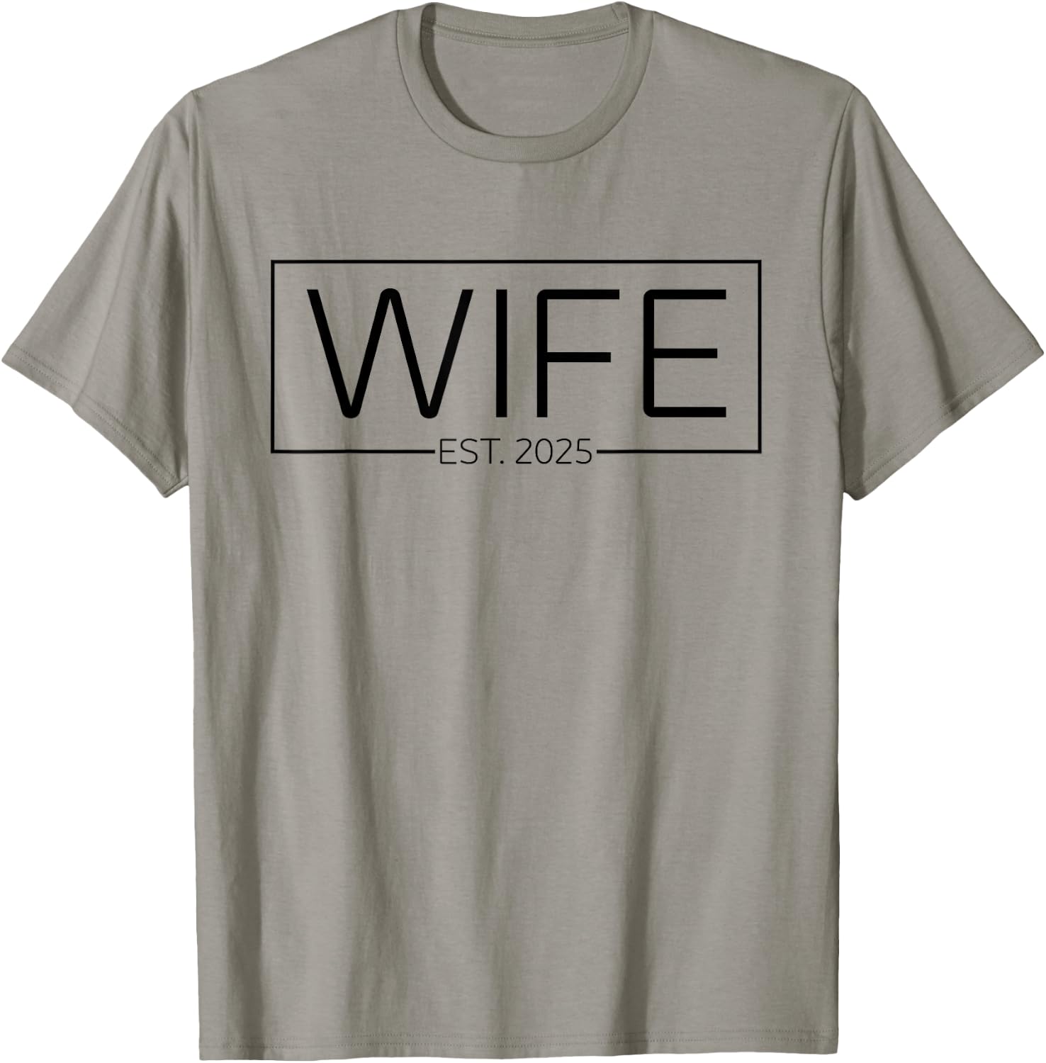 Wife Est 2025 Just Married Honeymoon Wedding Couples T-Shirt - T-Shirt | Sand