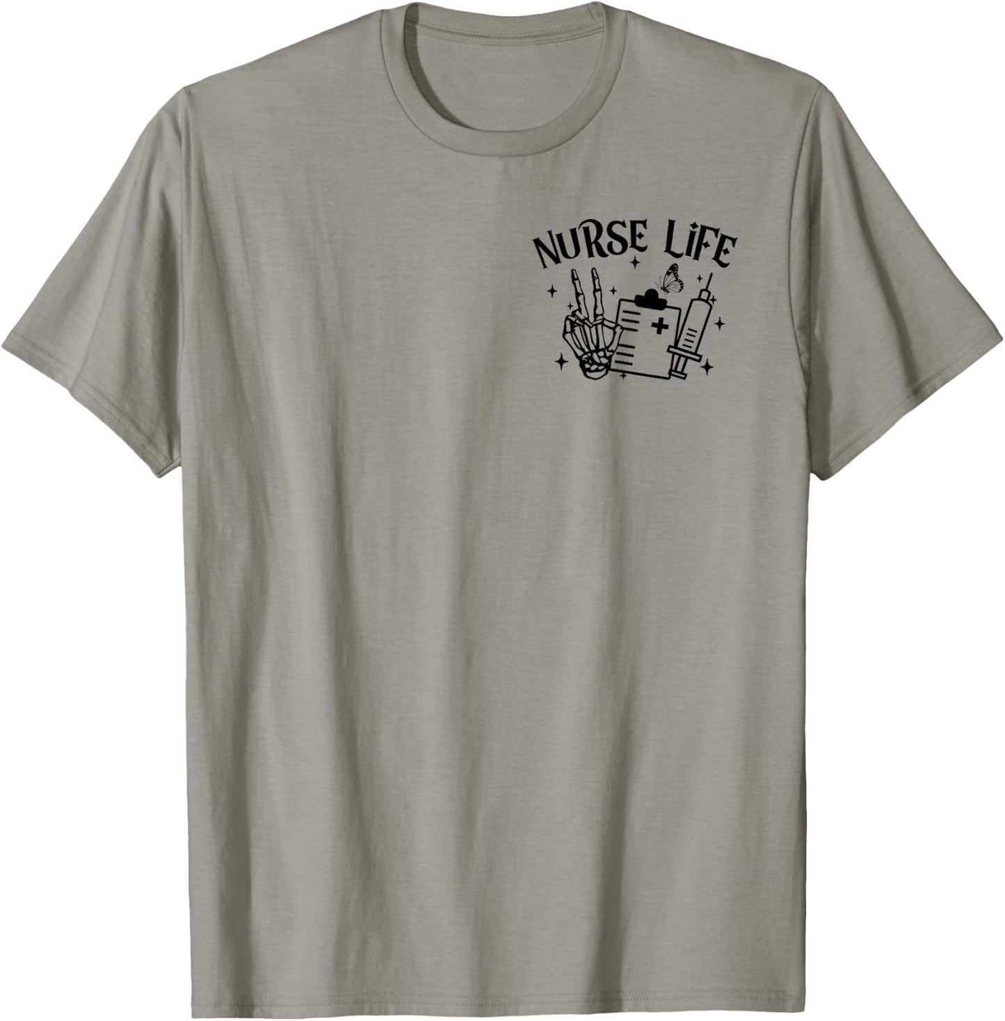 Some Days I Rock It Some Days It Rock Me Skeleton Nurse Life T-Shirt - T-Shirt | Sand