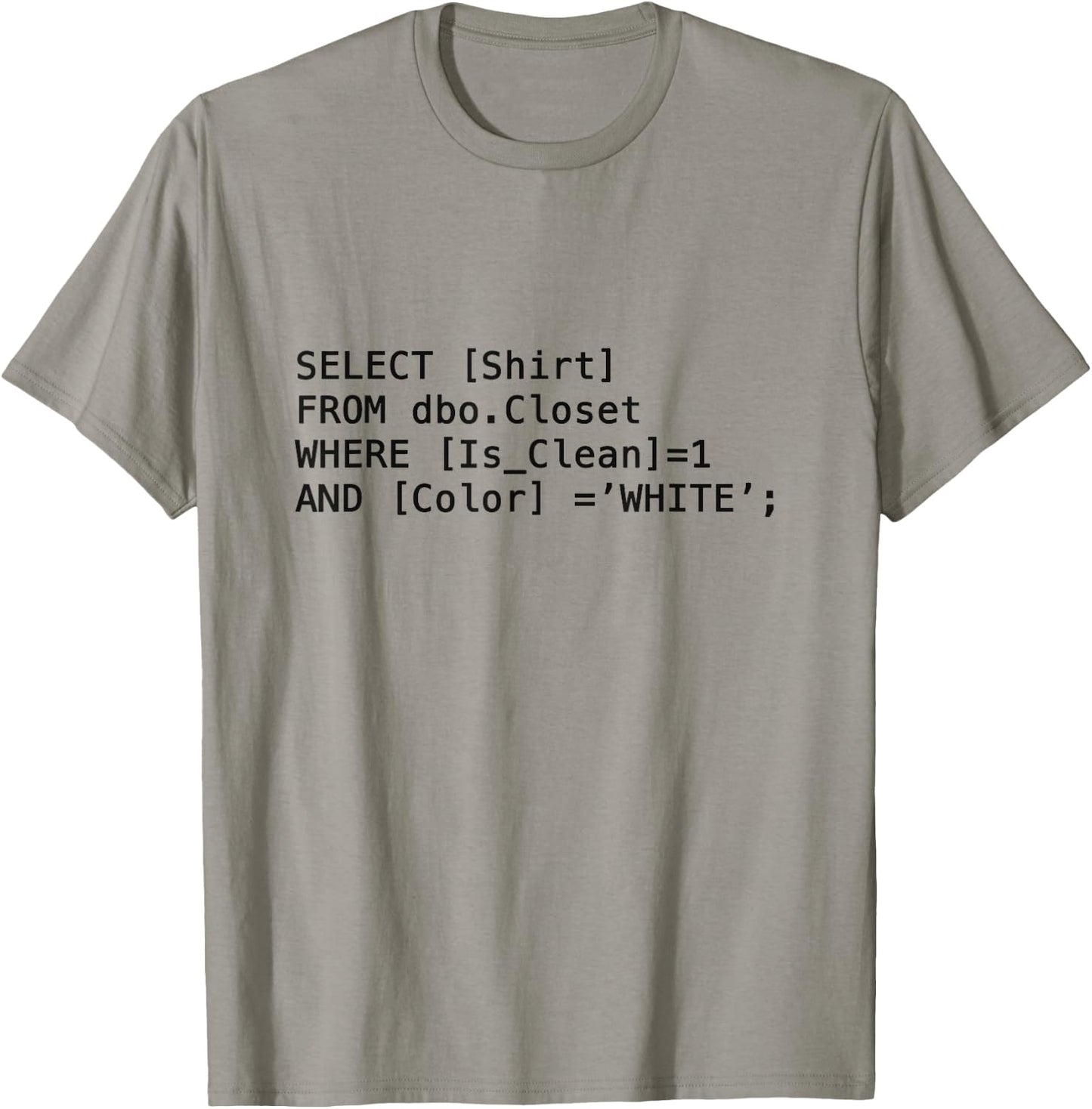 Sql Code In White- Funny Programmer Shirt T-Shirt - T-Shirt | Sand