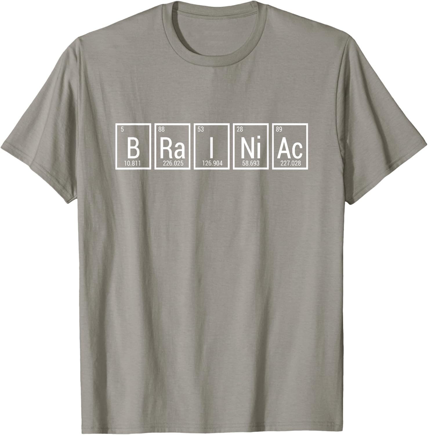 Periodic Table Brainiac Shirt - Funny Chemistry - -Adults/Kids - Blue - Small - Short Sleeve - Cotton/Polyester T-Shirt - T-Shirt | Sand
