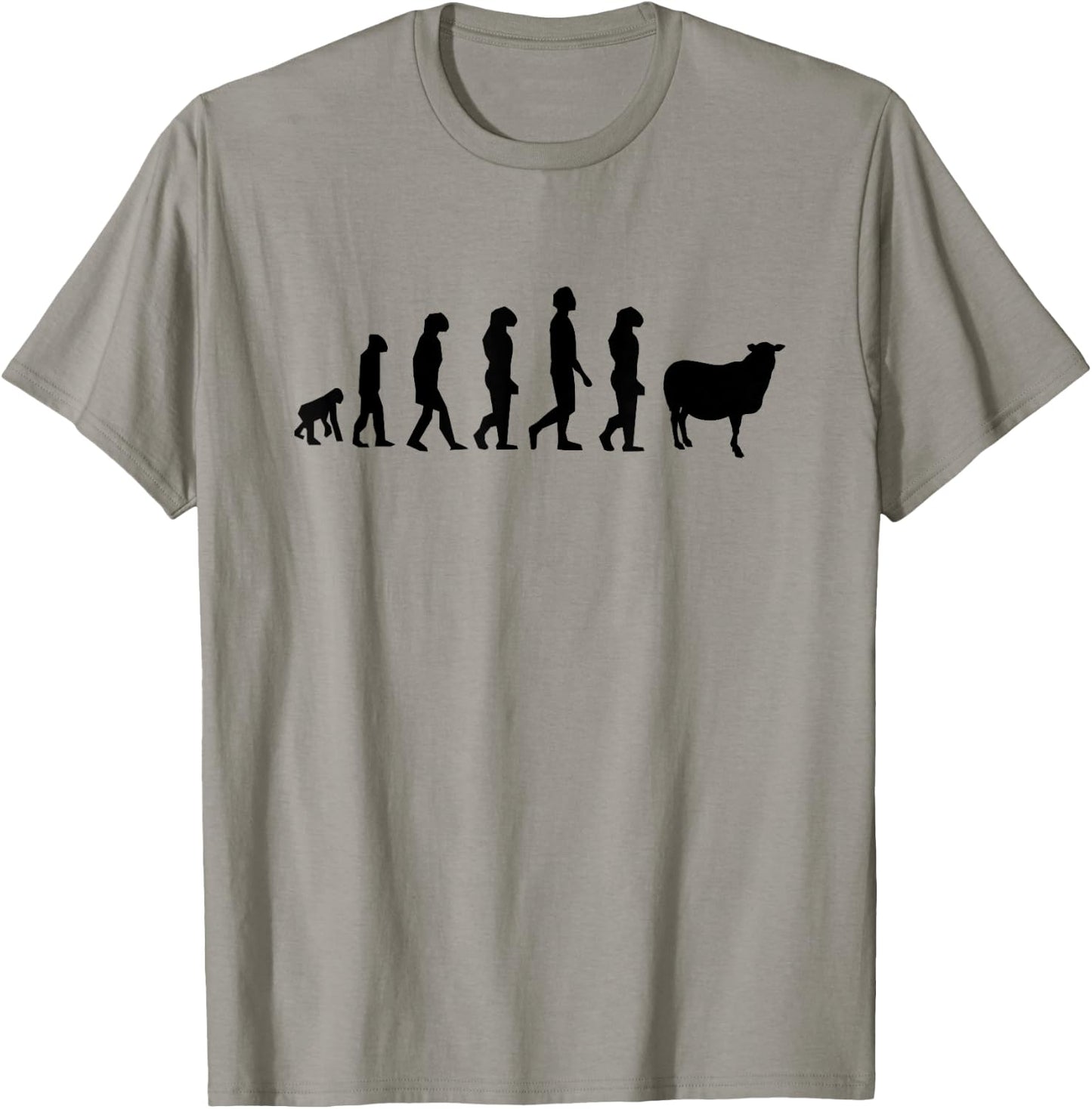 Evolution Of Man Monkey Sheep Funny Political Meme T-Shirt - T-Shirt | Sand