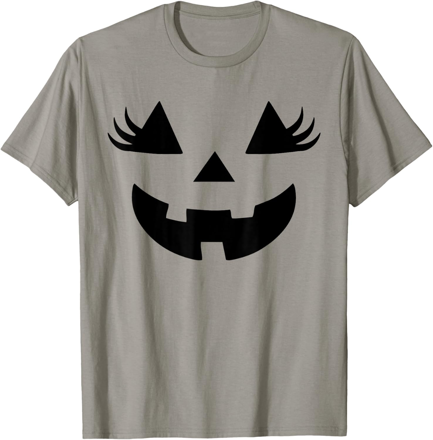 Jack O Lantern Face Pumpkin Eyelashes Halloween Women Girls T-Shirt - T-Shirt | Sand