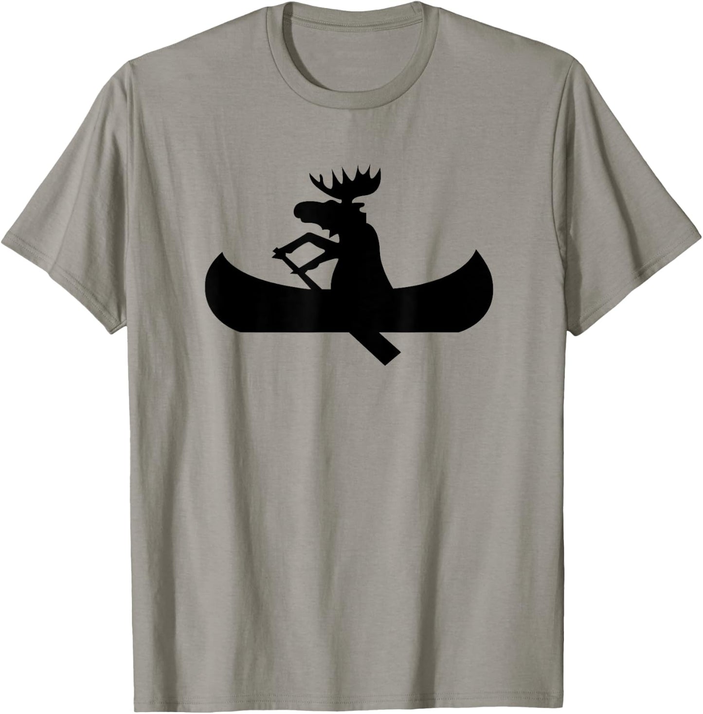 Lake Shirt | Moose in a Canoe Camping Shirt T-Shirt - T-Shirt | Sand