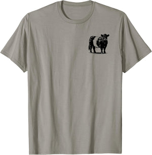 Cow Farmer Breeder - Monochromatic Belted Galloway Cattle T-Shirt - T-Shirt | Sand