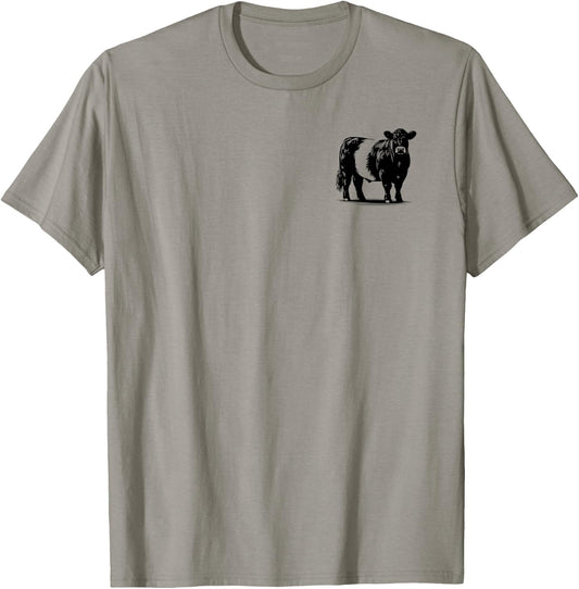 Cow Farmer Breeder - Monochromatic Belted Galloway Cattle T-Shirt - T-Shirt | Sand