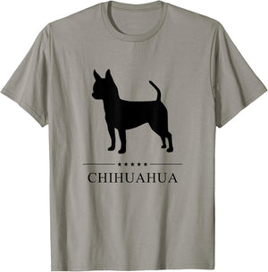 Smooth Chihuahua Black Silhouette T-Shirt - T-Shirt | Sand