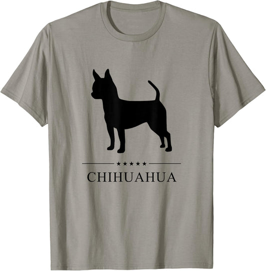 Smooth Chihuahua Black Silhouette T-Shirt - T-Shirt | Sand