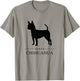 Smooth Chihuahua Black Silhouette T-Shirt - T-Shirt | Sand