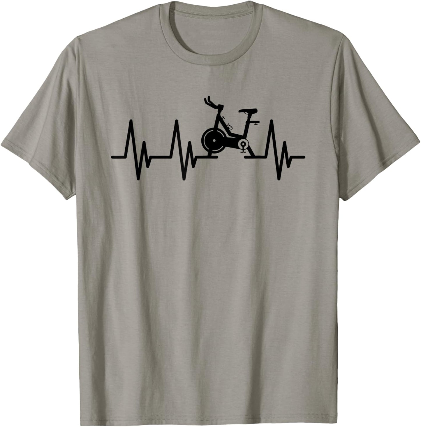 Love Spin Heartbeat Funny Gym Workout Fitness Spinning Class T-Shirt - T-Shirt | Sand