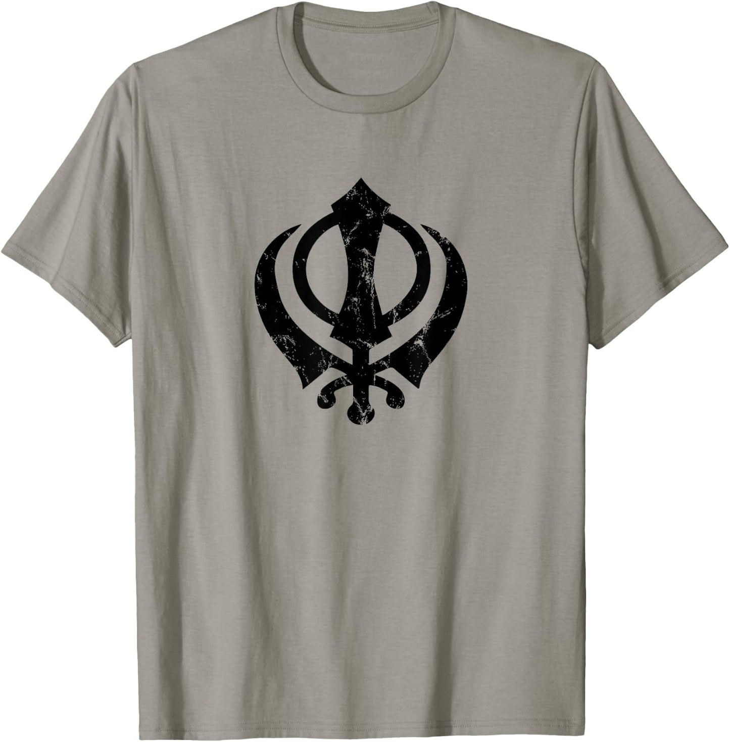 Khanda Sikh Symbol Chakkar Kirpans Chakra Sikhism Sign T-Shirt - T-Shirt | Sand