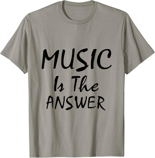 Vintage Music - Music Is The Answer T-Shirt - T-Shirt | Sand