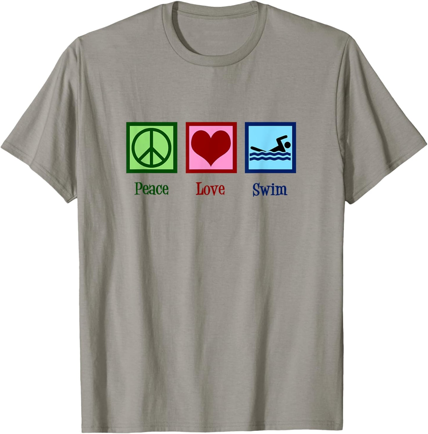 Peace Love Swim - Cute Swimming for Swim Team T-Shirt - T-Shirt | Sand