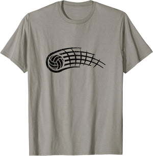 Black and White Volleyball Logo Sports Tribal Distressed T-Shirt - T-Shirt | Sand