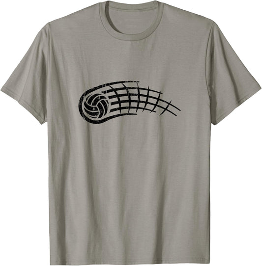 Black and White Volleyball Logo Sports Tribal Distressed T-Shirt - T-Shirt | Sand