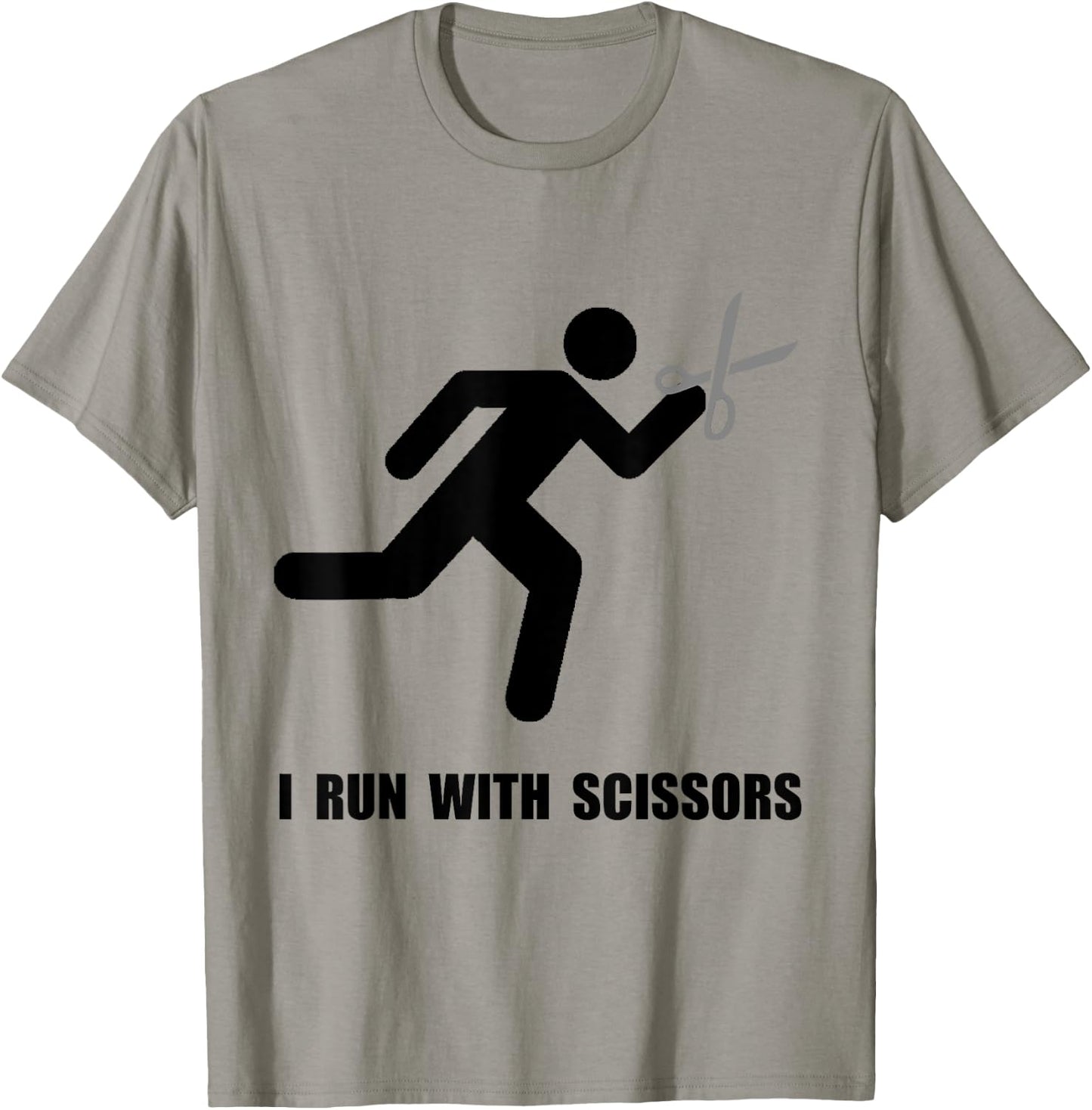 Run With Scissors Funny T-Shirt - T-Shirt | Sand