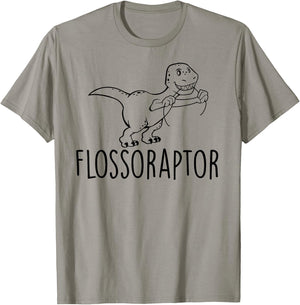 Flossoraptor Floss Cute Raptor Funny DDS Dental Babe T Shirt T-Shirt - T-Shirt | Sand