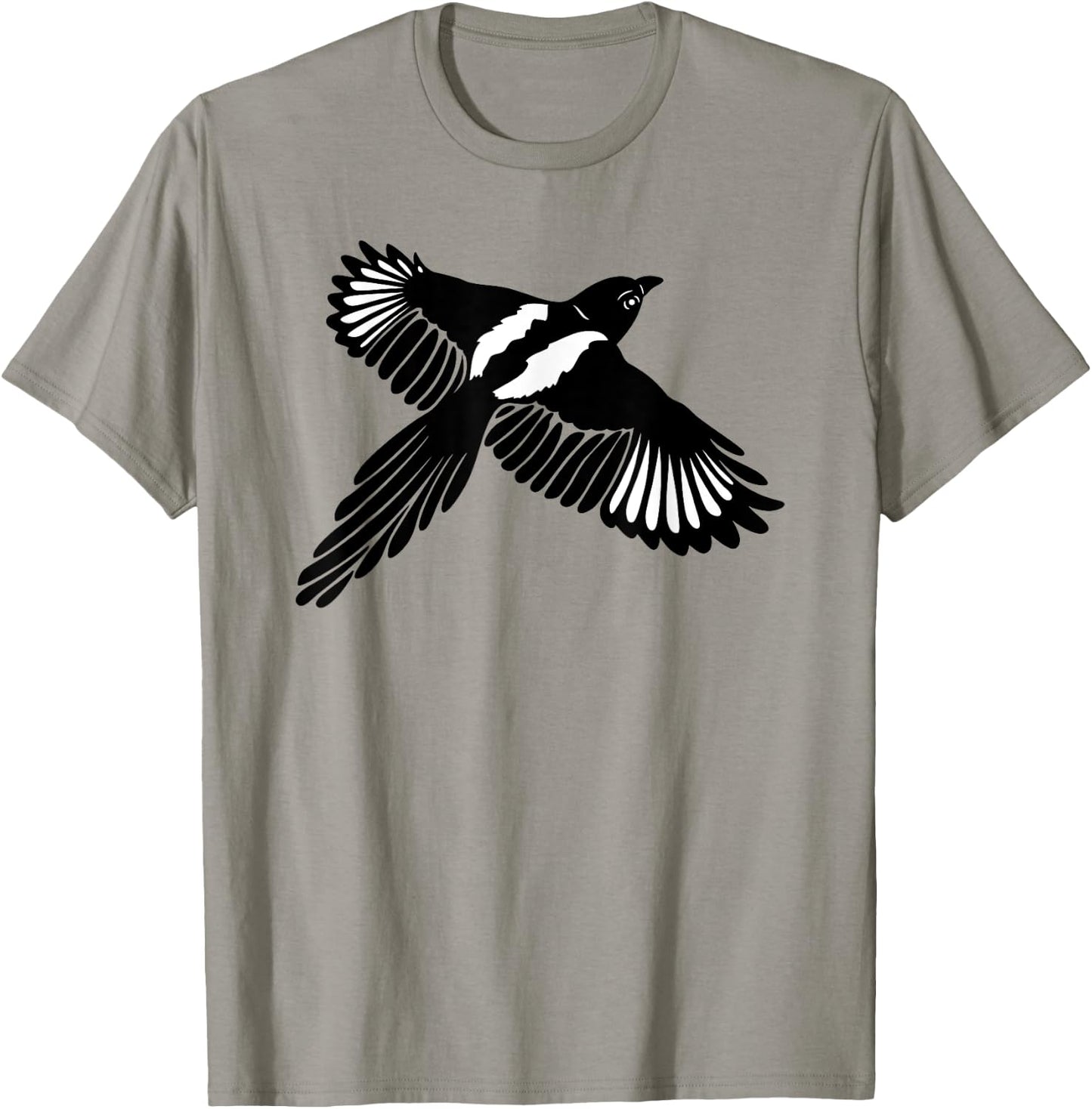 Magpie Bird with Large Wings Animal Wild Animal Gift T-Shirt - T-Shirt | Sand