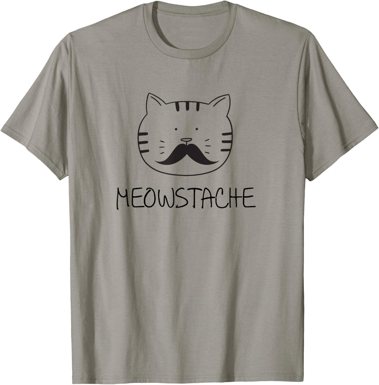 Funny cat mustache meowstache gift Men Women Girls Kids T-Shirt - T-Shirt | Sand