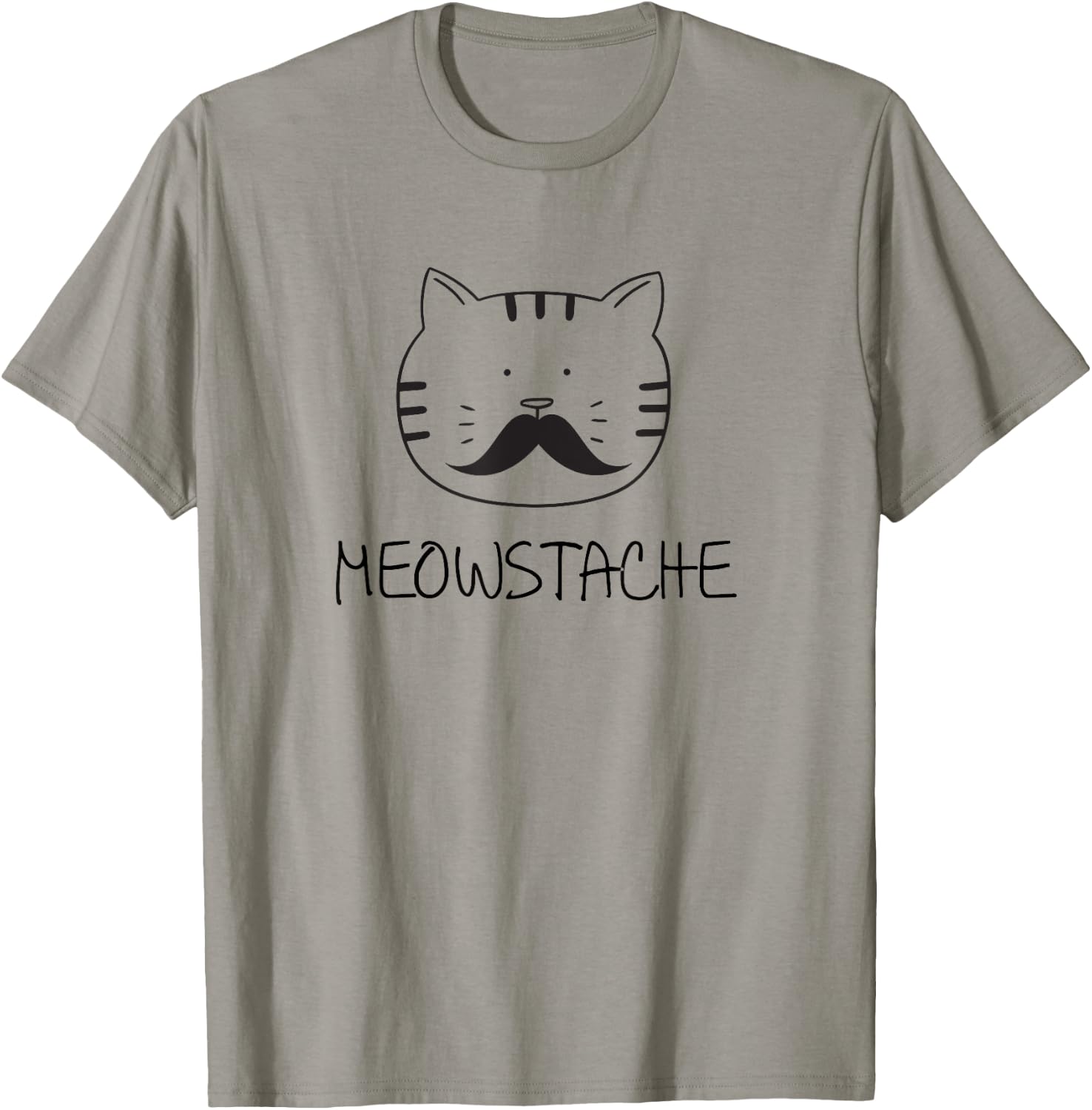 Funny cat mustache meowstache gift Men Women Girls Kids T-Shirt - T-Shirt | Sand