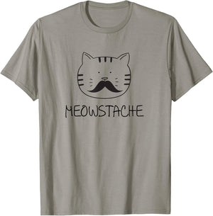 Funny cat mustache meowstache gift Men Women Girls Kids T-Shirt - T-Shirt | Sand