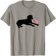 Black Lab Dog Holding July 4th Patriotic USA Flag T-Shirt - T-Shirt | Sand