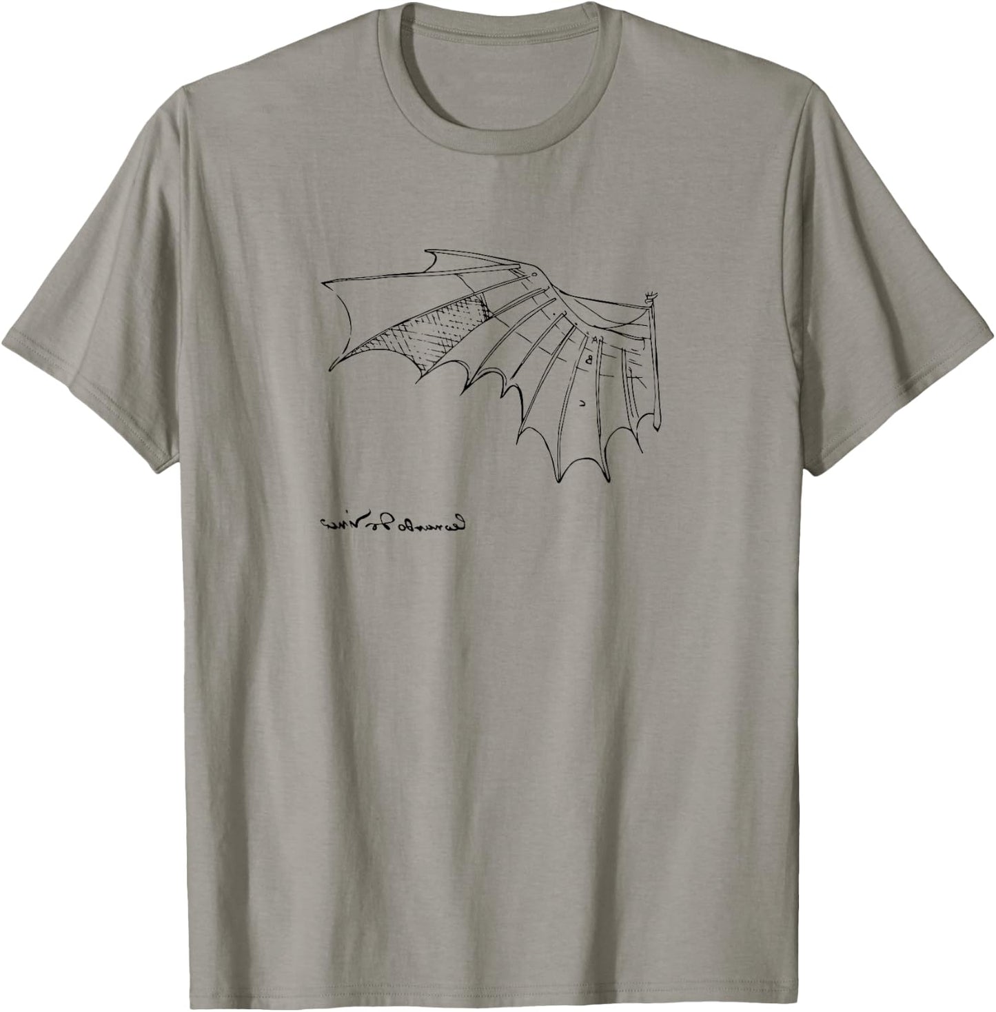 Leonardo Da Vinci Flying T Shirt, Artwork Sketch T-Shirt - T-Shirt | Sand