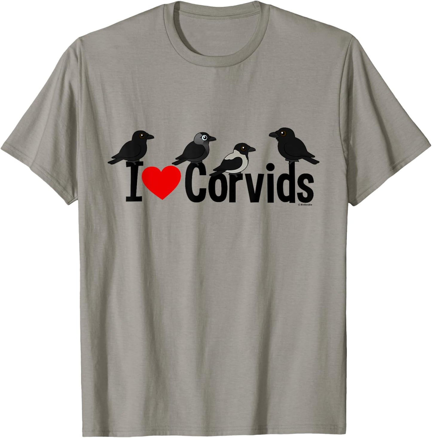 Crows, Ravens, Jackdaws! Cute I Love Corvids Cartoon T-Shirt - T-Shirt | Sand