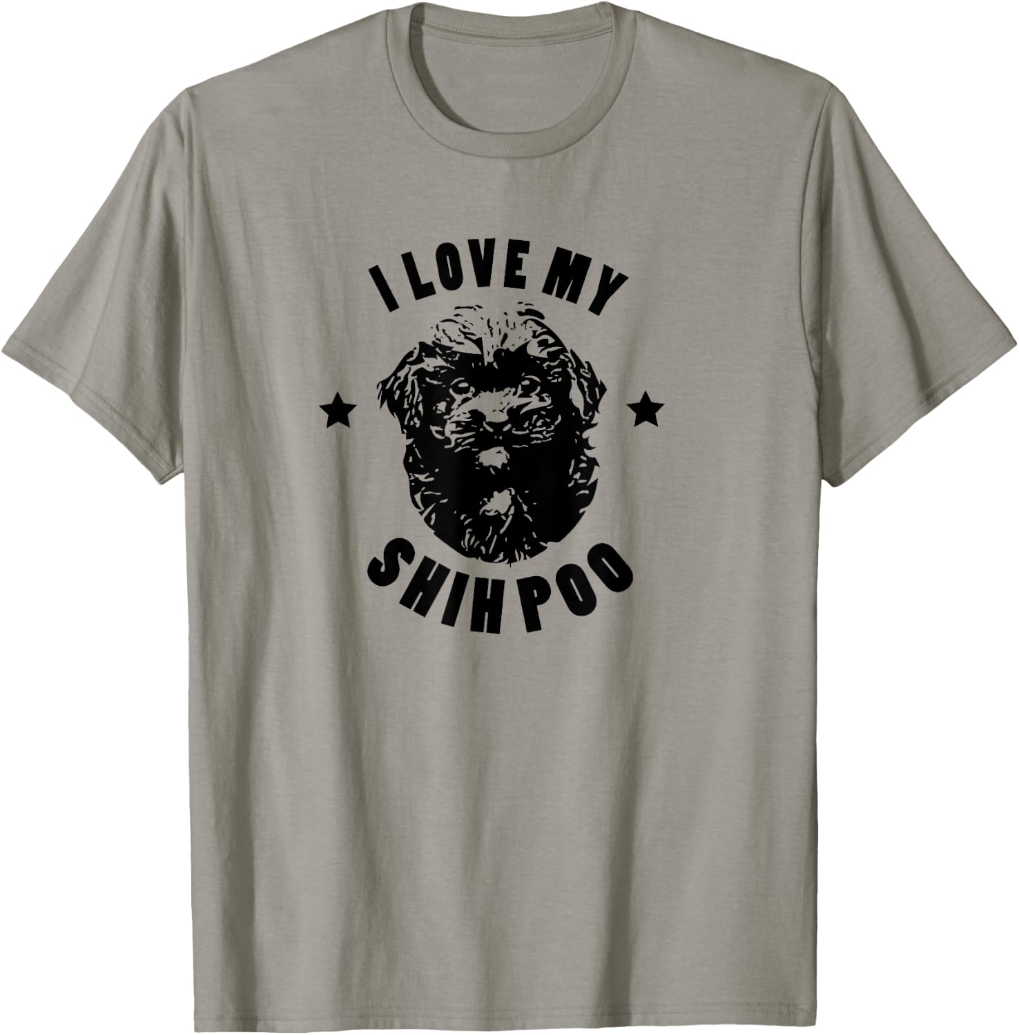 I Love My Shih Poo T-Shirt - T-Shirt | Sand