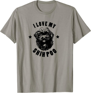 I Love My Shih Poo T-Shirt - T-Shirt | Sand