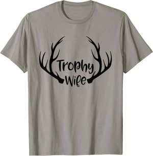 Trophy Wife Funny Hunters Wife Buck T-Shirt - T-Shirt | Sand