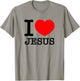 I Love (Heart) Jesus - Red Heart Black Text Design T-Shirt - T-Shirt | Sand