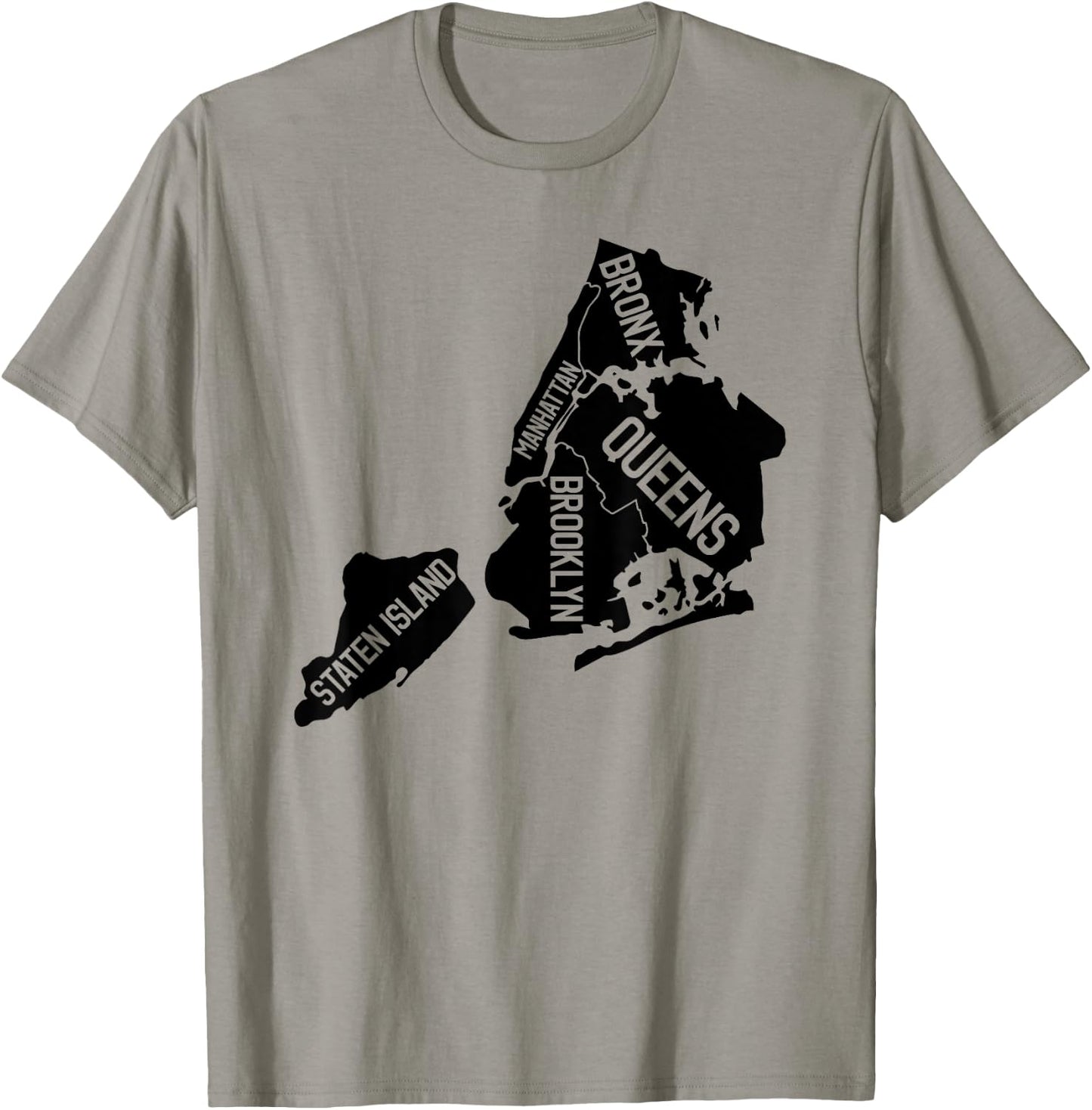 New York City Boroughs Map T-Shirt - T-Shirt | Sand