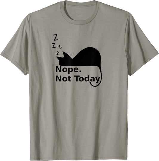 Nope Not Today Cute Sleeping Cat Men Women Girls Kids T-Shirt - T-Shirt | Sand