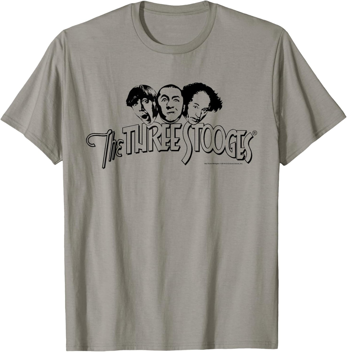 TTS- The Three Stooges Head Logo: Dark T-Shirt - T-Shirt | Sand
