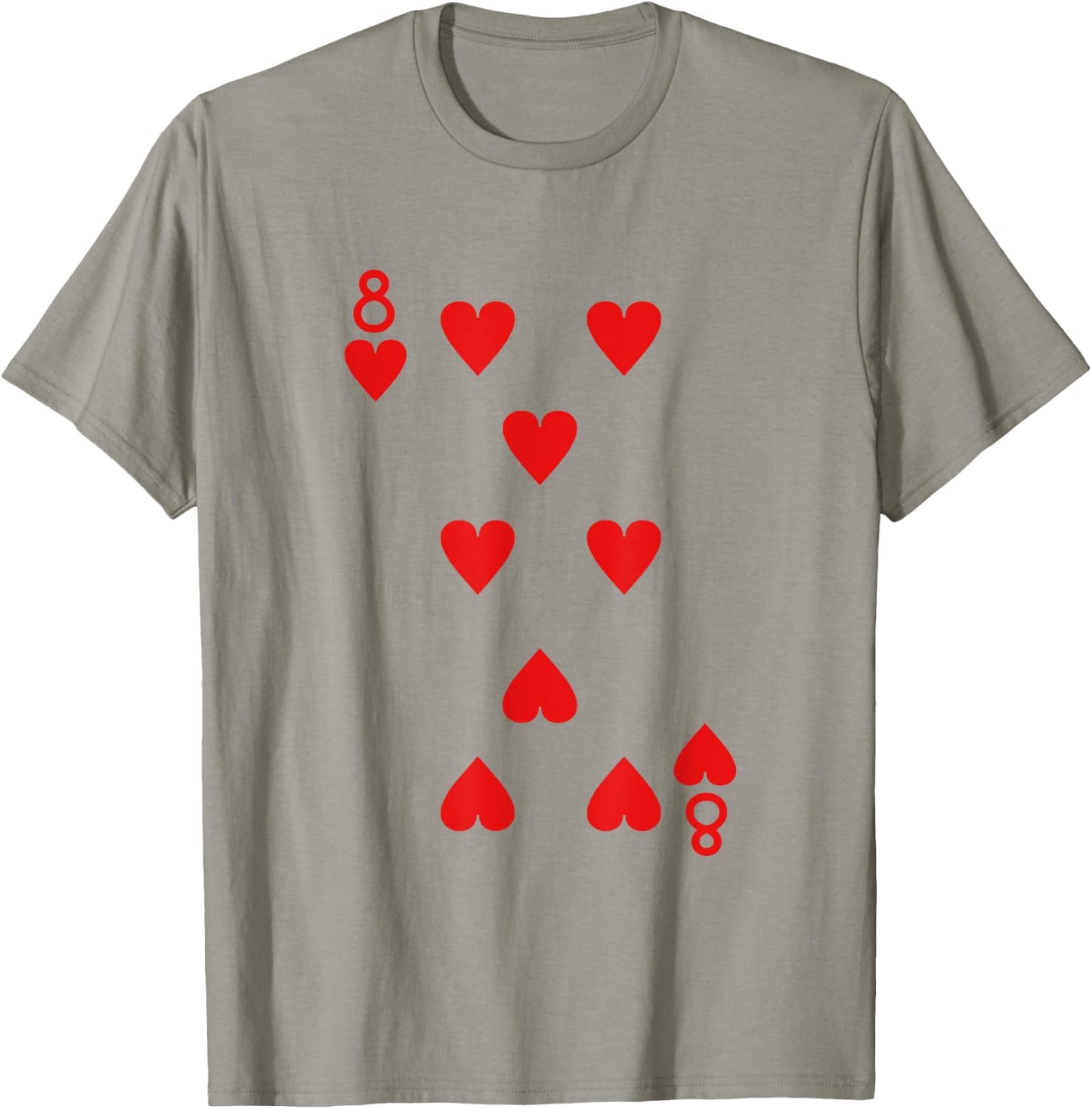 Eight Of Hearts Deck Of Cards Playing Cards Halloween Poker T-Shirt - T-Shirt | Sand