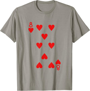 Eight Of Hearts Deck Of Cards Playing Cards Halloween Poker T-Shirt - T-Shirt | Sand