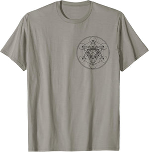 Metatronscube, Sacred Geometry, Platonic Solids, Yoga T-Shirt - T-Shirt | Sand