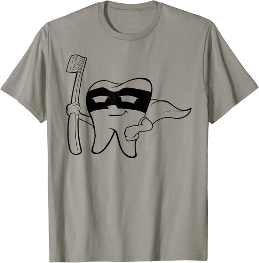 Super Hero Tooth Dental Babe Hygienist Lab Tech Cute T Shirt T-Shirt - T-Shirt | Sand