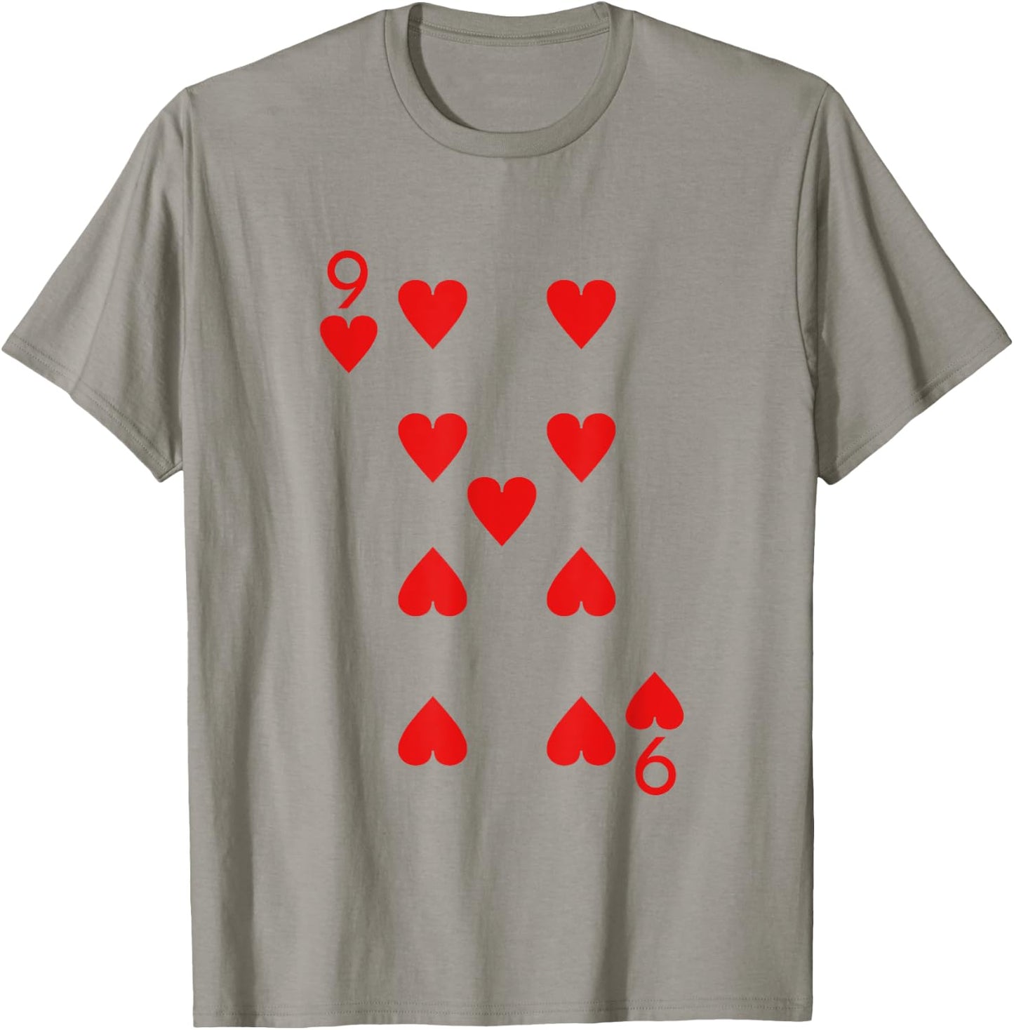 Nine Of Hearts Deck Of Cards Playing Cards Halloween Poker T-Shirt - T-Shirt | Sand
