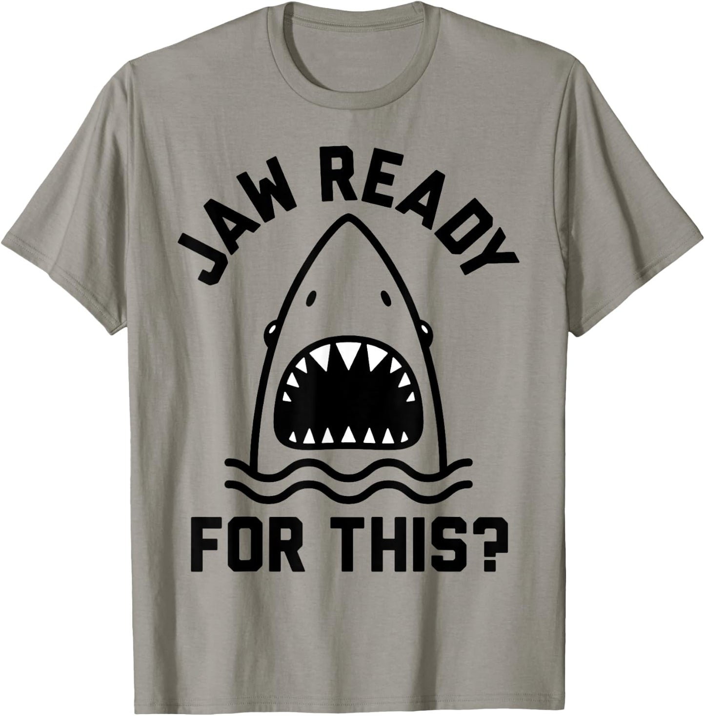 Jaw Ready For This Shark Line Art T-Shirt - T-Shirt | Sand
