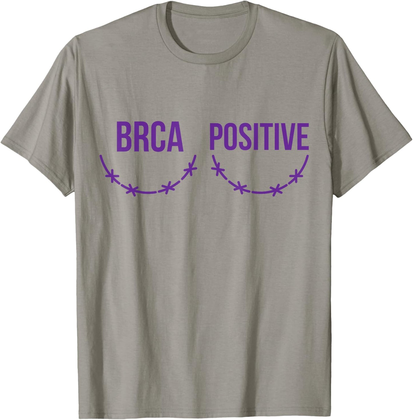 BRCA Positive Survivor Scar Breast Cancer Awareness T-Shirt - T-Shirt | Sand
