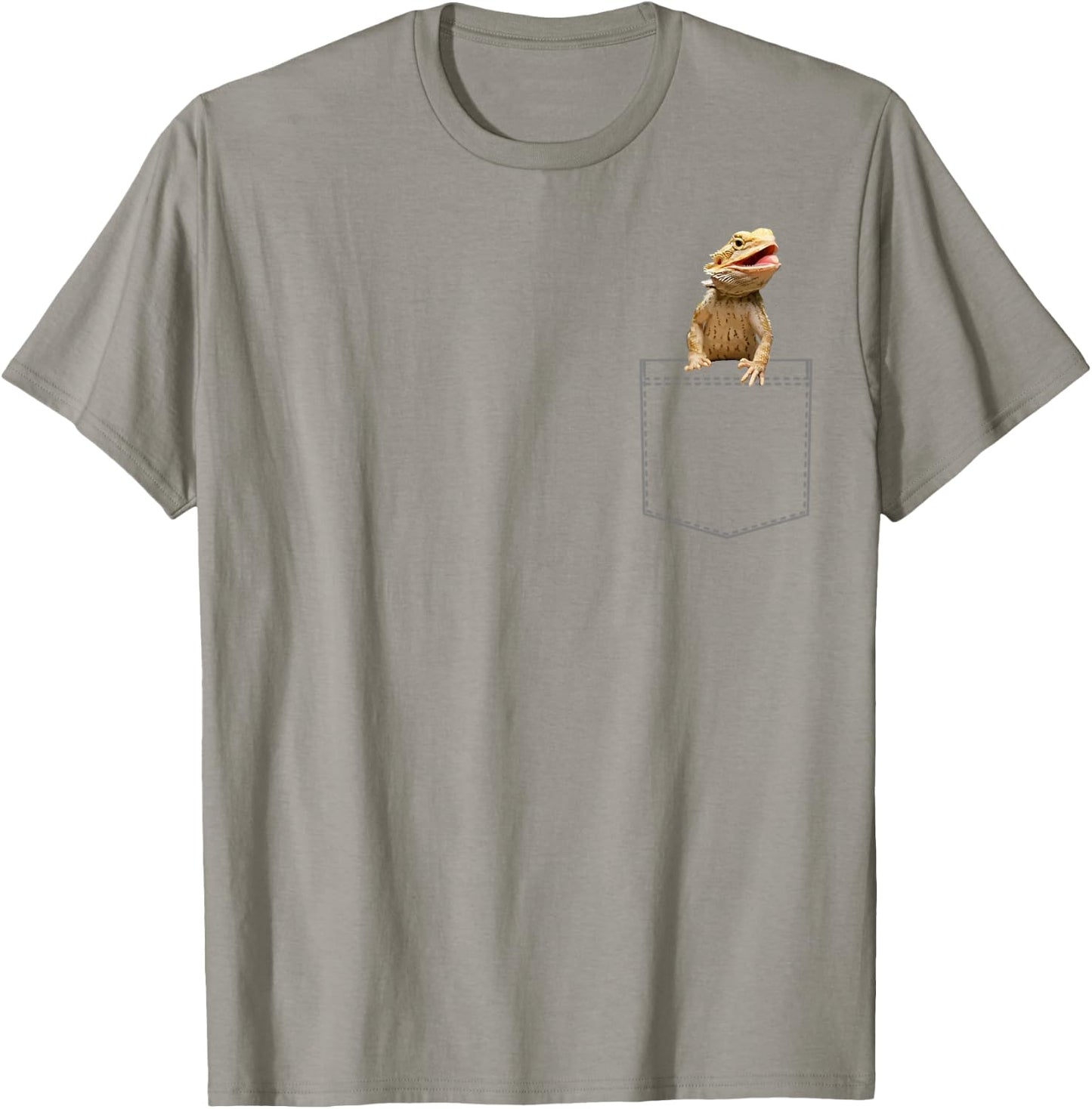 Bearded Dragon Shirt Youth Lizard Clothing Pocket T-Shirt - T-Shirt | Sand