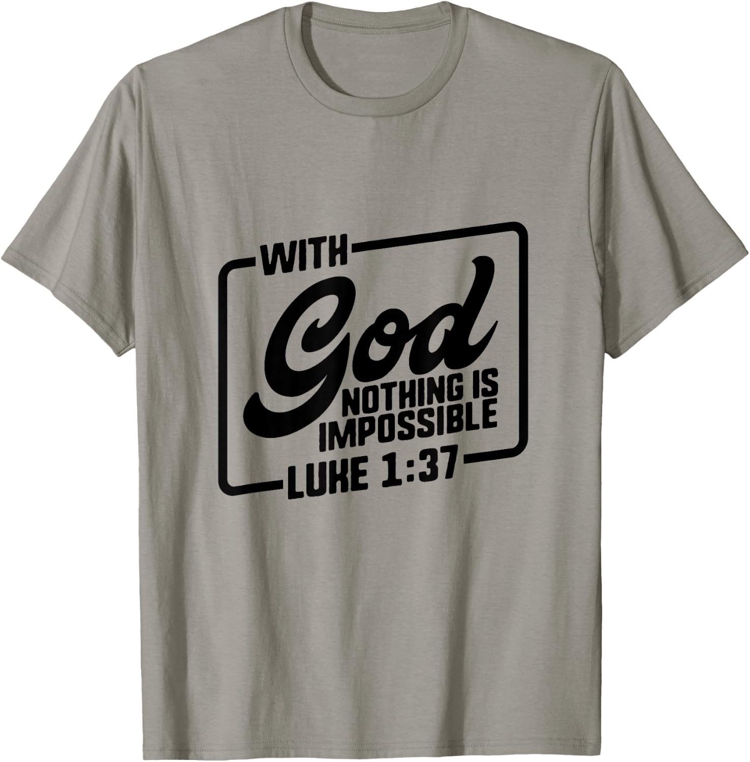Bible Verse Shirts Christian Quote Luke 1:37 Gift God Jesus T-Shirt - T-Shirt | Sand