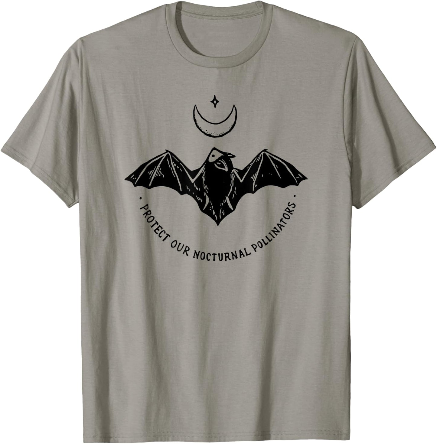 Protect Our Nocturnal Polalinators Bat with Moon Halloween T-Shirt - T-Shirt | Sand