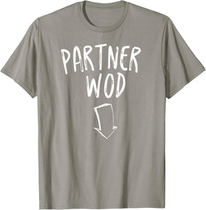 Pregnancy Announcement Workout Shirt Partner WOD T Shirt T-Shirt - T-Shirt | Sand